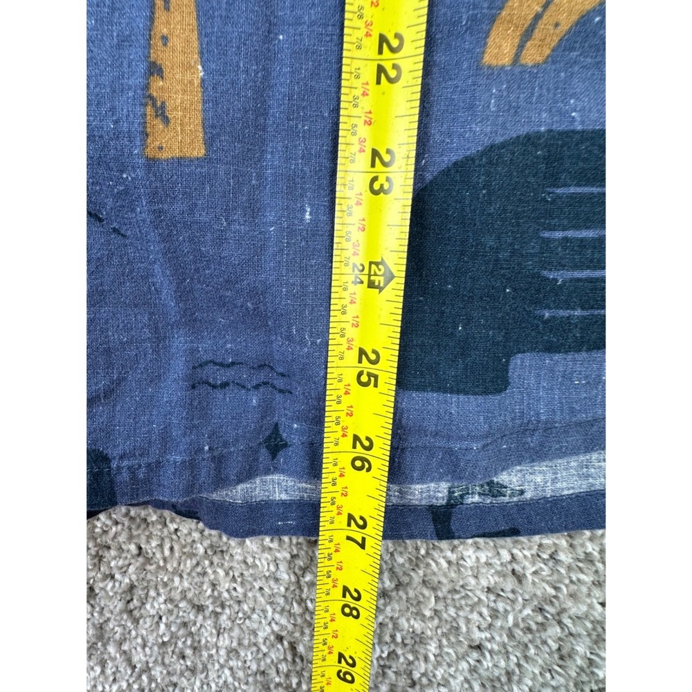 REI Co-op Shirt Mens M Blue Hemp Cotton Abstract Print Short Sleeve Button Down - Picture 5 of 7